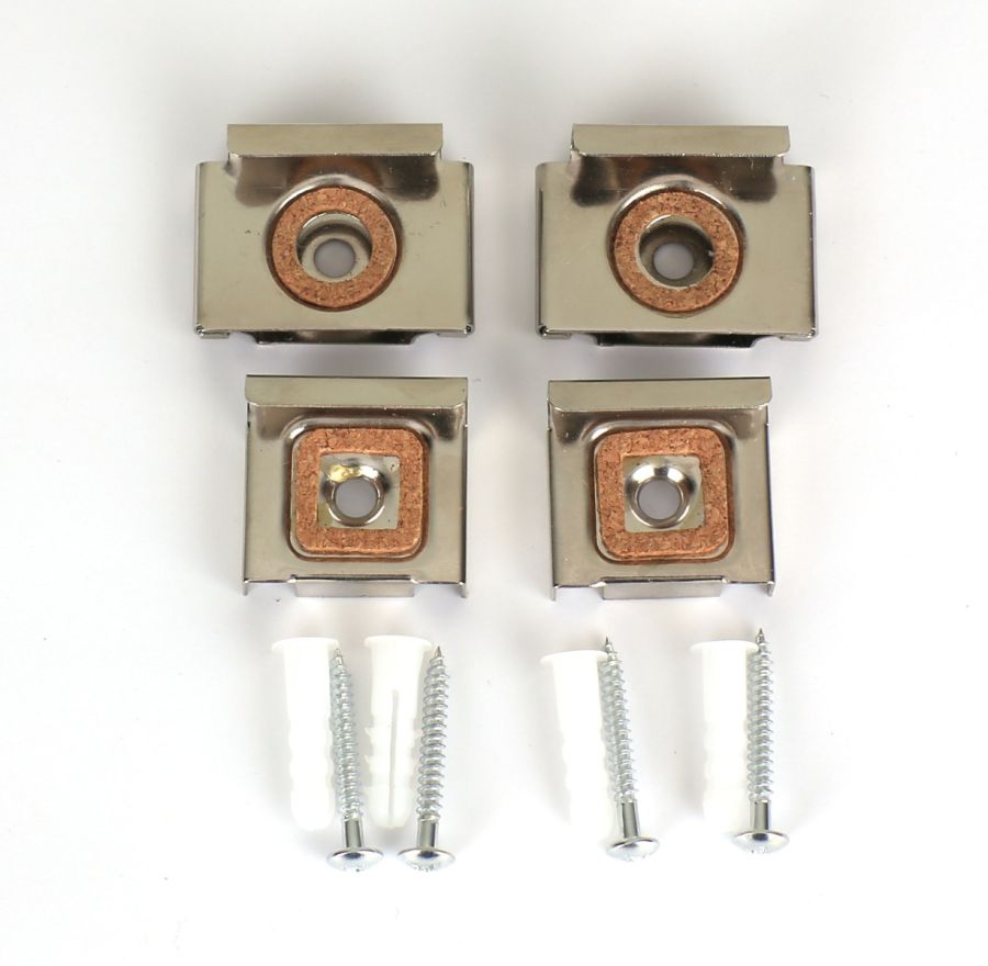 Frameless Mirrors (up to 5/16 inches deep) Mounting Plastic Clips - Spring Loaded (4 pcs)