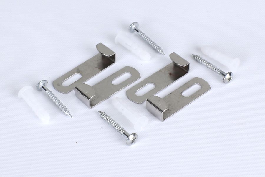 Frameless Mirrors (upto 1/4 inches deep) Mounting Plastic Clips - Fixed Mount (4 pcs)