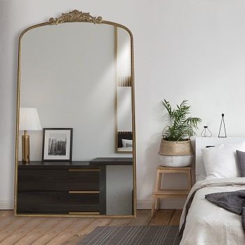 ADELAIDE, DECORATIVE ARCH RECTANGULAR MIRROR, GOLD MIRROR, FULL LENGTH MIRROR, RECTANGLE MIRROR, ANTIQUE GOLD MIRROR, BATHROOM MIRROR, WALL MIRROR, OVERSIZED MIRROR, DECORATIVE MIRROR, LIVING ROOM MIRROR, IRON FRAMED BAROQUE MIRROR