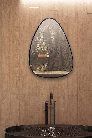 wall décor, wall mirror, black mirror Canada, mirror Canada, bathroom mirror Canada, unique mirror, irregular wall mirror, decorative wall mirror, wavy mirror, shaped mirror, asymmetrical mirror, unique fashionable mirror, curve mirror